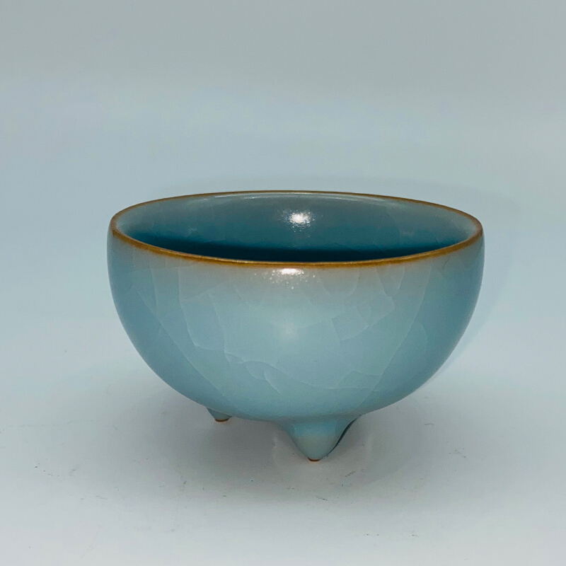 柏采窑冰裂茶具 功夫茶杯 新粉青主人单杯 品杯BR 161BX