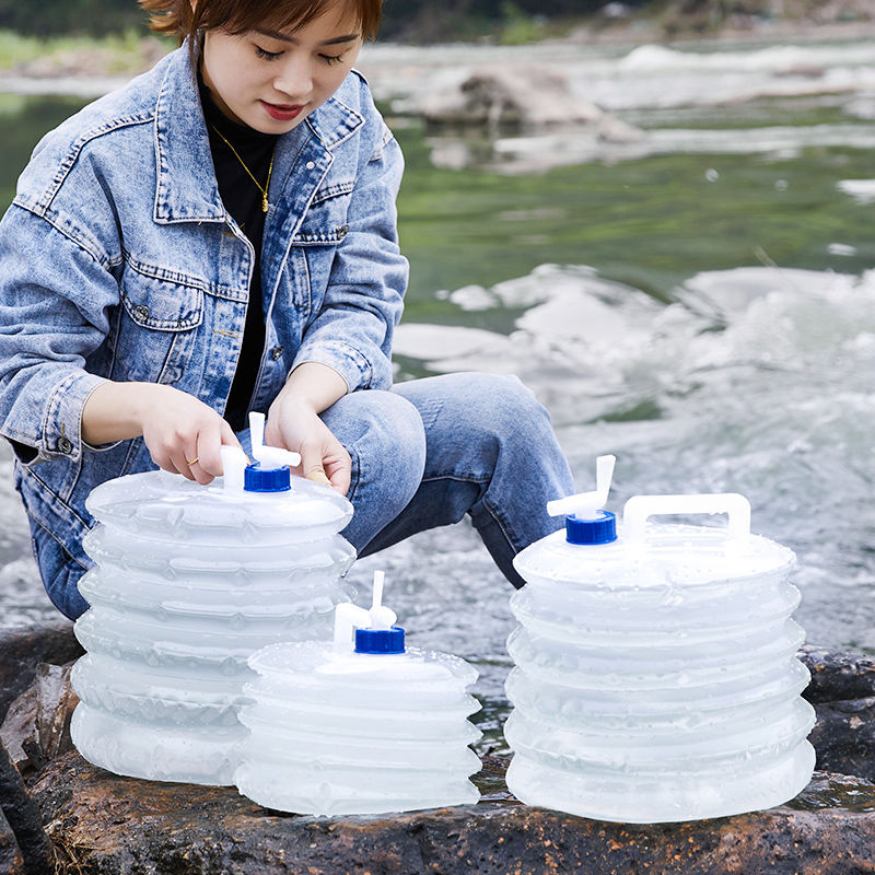 户外伸缩3L5L15升折叠水桶大容量带水龙头旅行野营蓄装储车载水桶