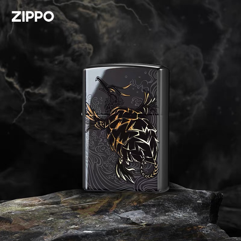 zippo打火机原装正版山海经-仙缘龟创意打火机收藏套装TCJ1