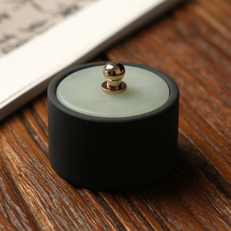 小瑕疵品【歙砚】玉石带盖小砚台原石迷你小巧防干墨掌中宝小楷中楷