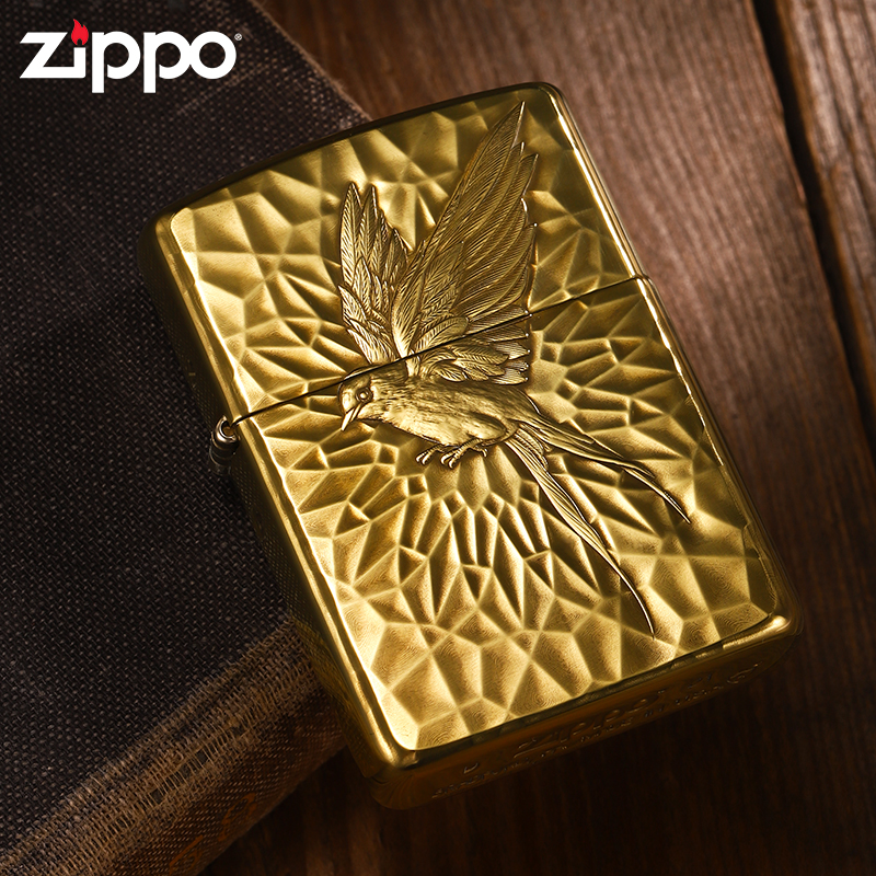 ZIPPO/之宝打火机【万花筒燕子】盔甲浮雕防风原装男士送礼DYJ1H1X1