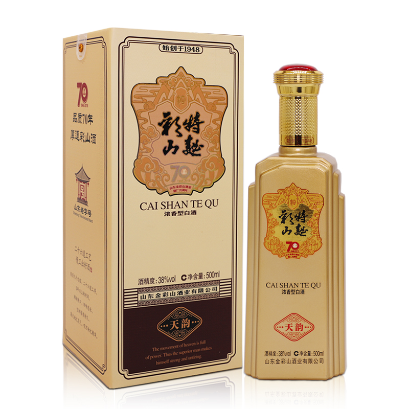 彩山特曲天韵酒*1瓶【精工蒸馏】纯粮酿造/浓香型经典酿酒38度500ml