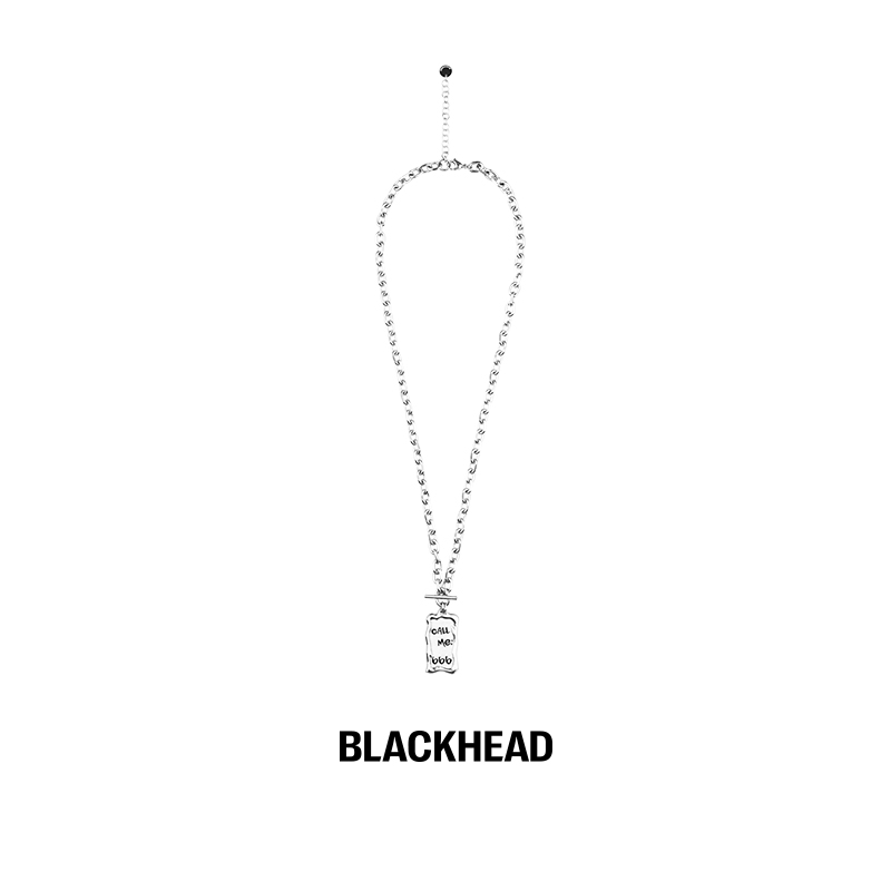 BLACKHEAD 钛钢项链 call me 666文字织标吊坠项链