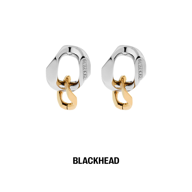 BLACKHEAD 钛钢耳饰 金银拼色牛仔圈钛钢耳钉