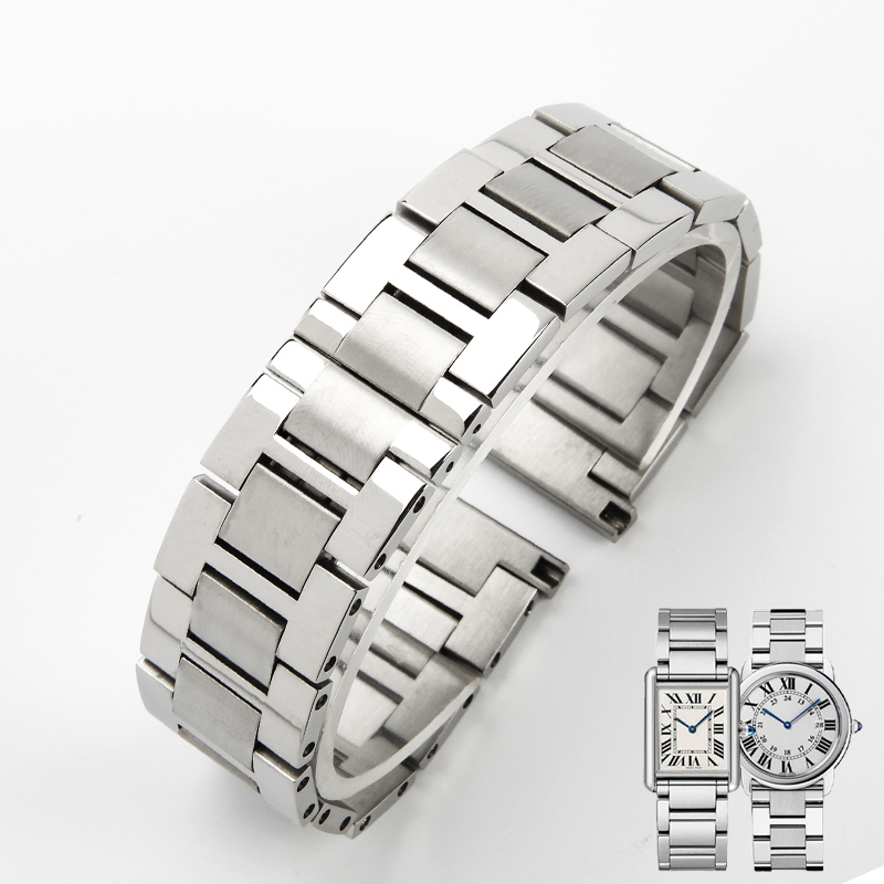 精钢表带适用于KDY伦敦solo坦克tank钢带男女士20 23MM