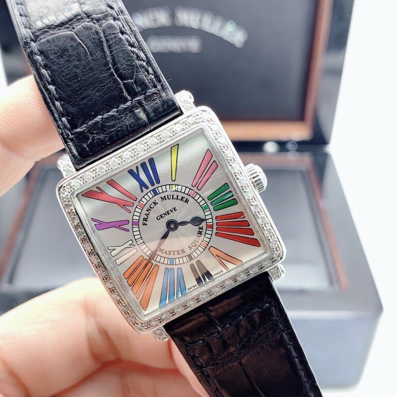 95新 Franck Muller/法兰克穆勒 6002精钢30盘原镶钻彩石英女手表