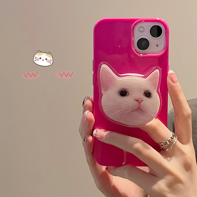 可爱猫咪支架iphone13/12promax苹果11手机壳xs/xr女78plus软mini