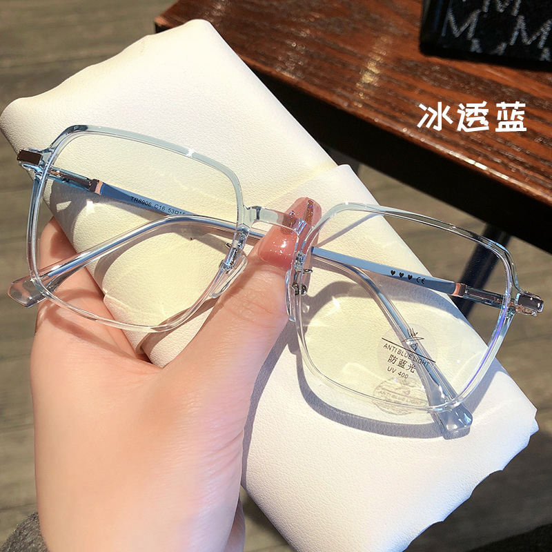 近视眼镜女防蓝光素颜可配有度数防辐射透明大框网红显瘦眼睛框架