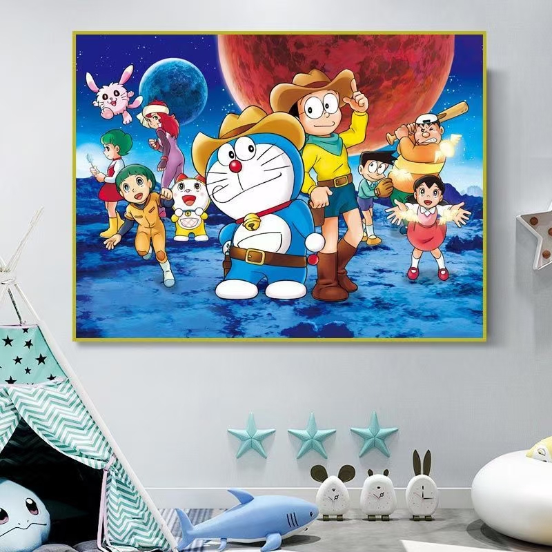 月球探险 大格四股60*80厘米37色满绣  蒙娜丽莎十字绣 卡通简约