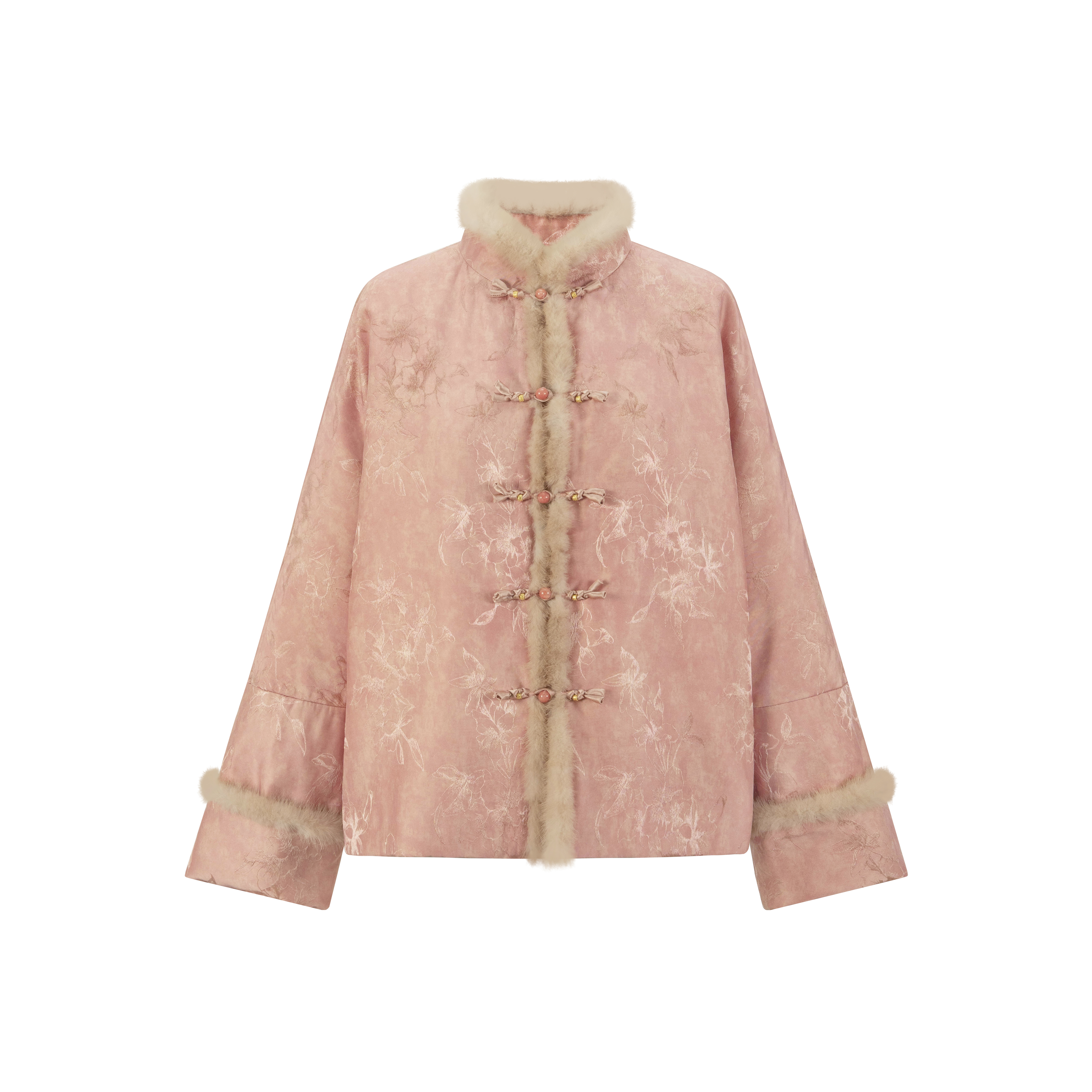 【苏沂1】民族风新中式轻奢桑蚕丝国潮通勤新年棉服秋冬保暖显瘦