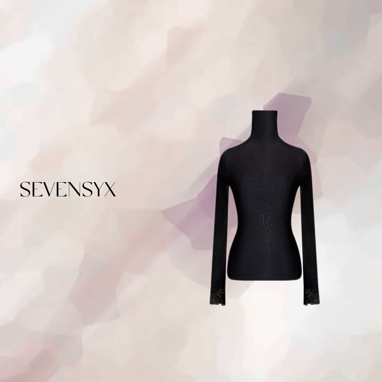 【乌木色蕾丝花边】软糯 修身 设计款 百搭 显瘦羊毛衫 24AW1217005