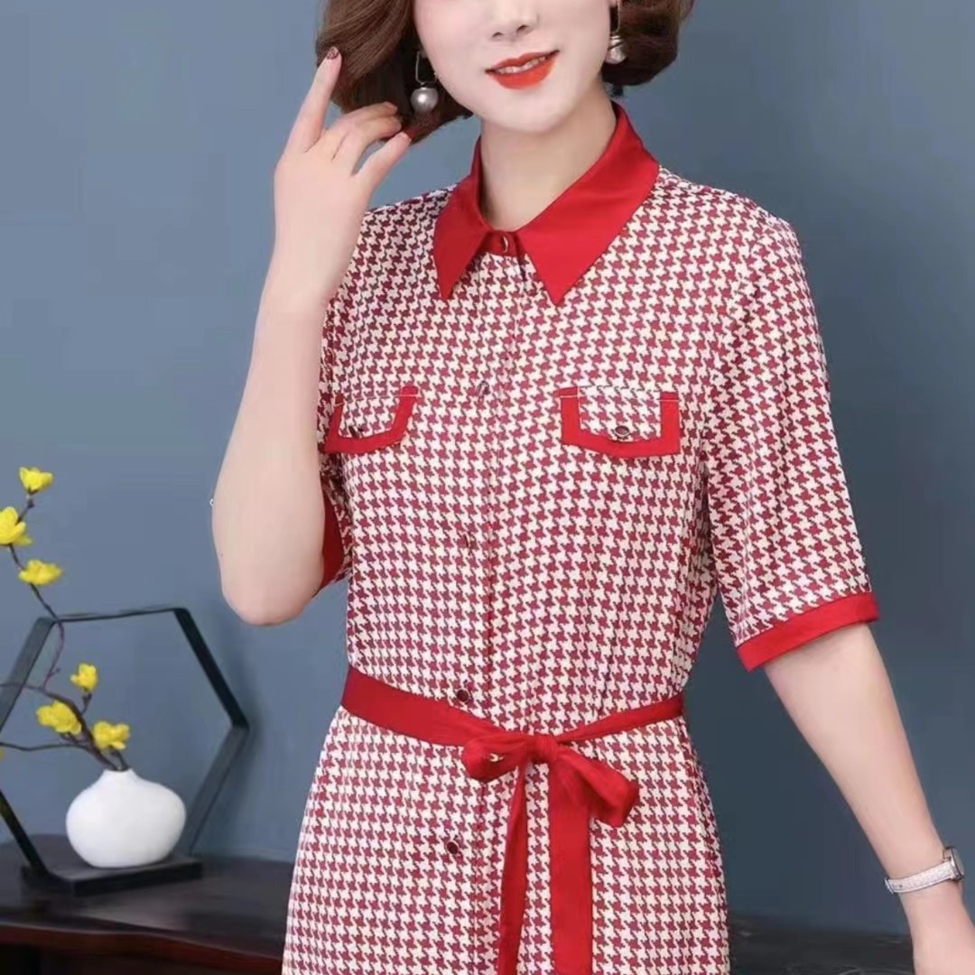 2386款红黑格纹款zs连衣裙部分无腰带个别微瑕