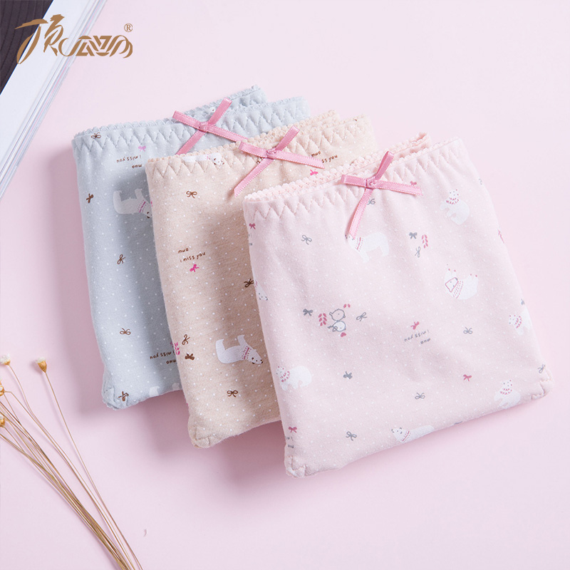 中腰纯棉小熊内裤