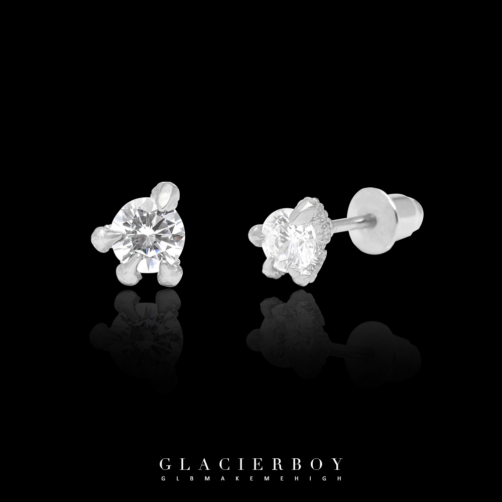 GLACIERBOY/格莱希尔 合金合成锆石耳饰 S925纯银设计龙爪耳钉