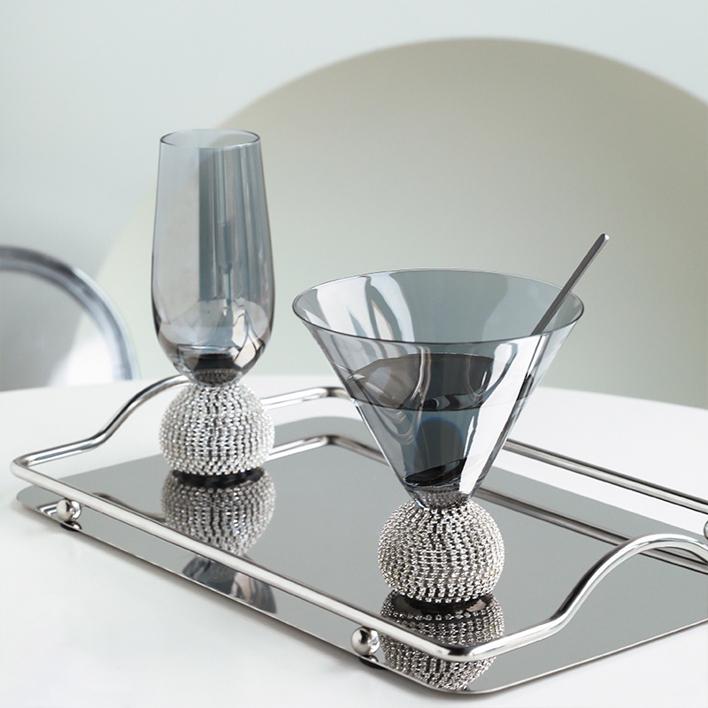 态生活 轻奢钻石杯果汁杯高档高脚酒杯 网红杯子红酒杯水晶杯酒杯