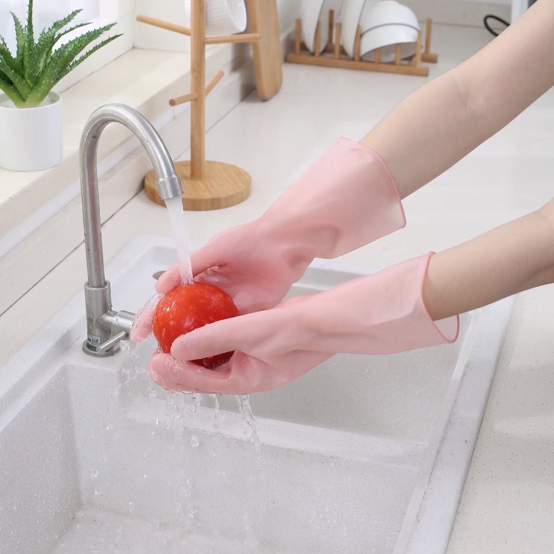 5002三双华锦夏季薄款果冻短款家务手套厨房清洁手套