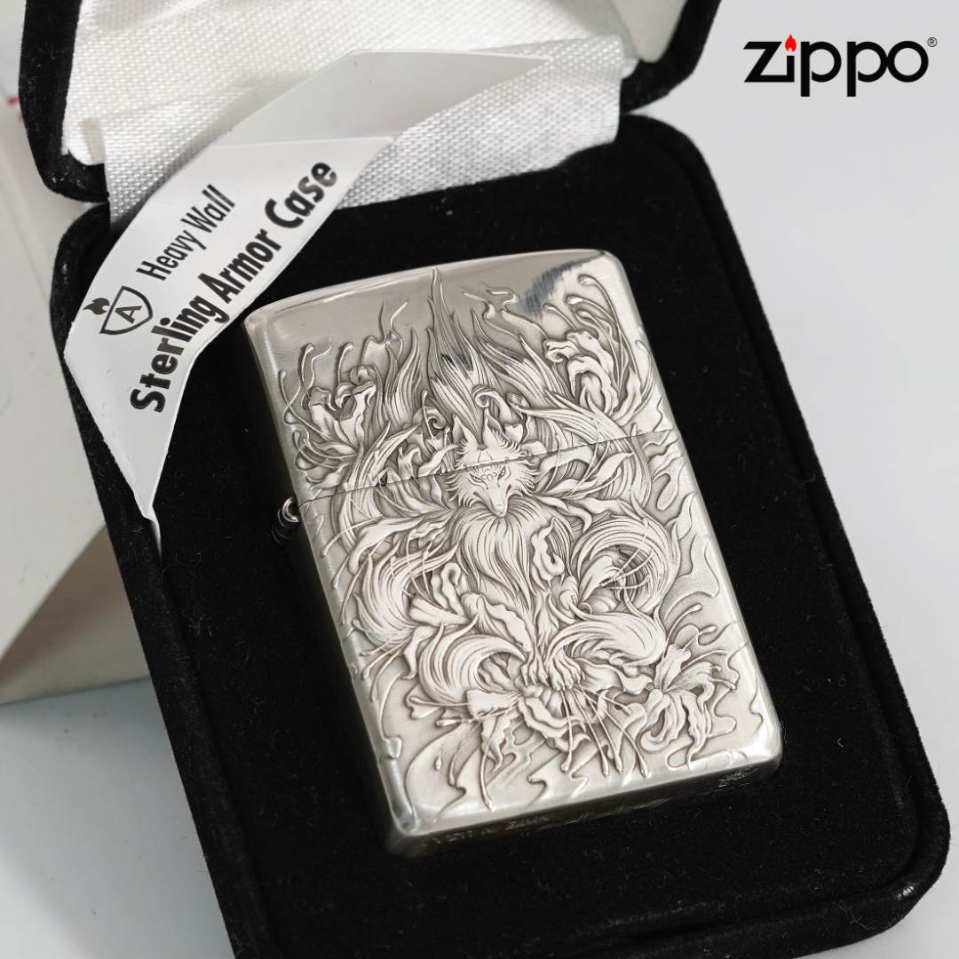 ZIPPO/之宝【纯银九尾狐】S925银纯银-立体浮雕-盔甲打火机DY8718FD
