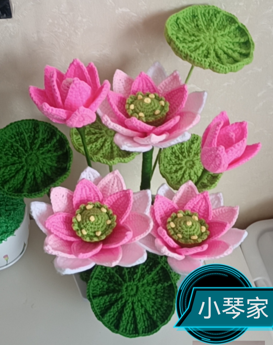 小琴家，莲花材料包，带教程，不带花盆，活动下单送三团线。