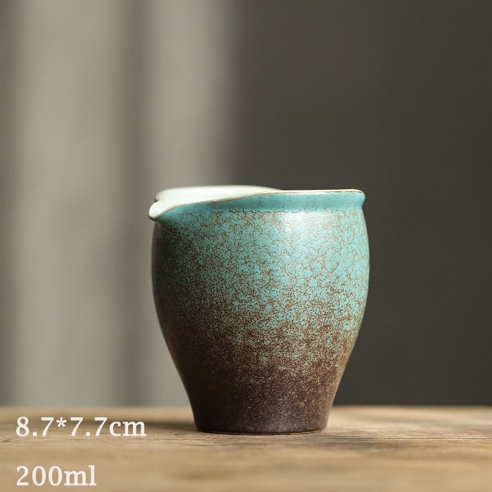 老翁茶具-复古功夫茶具公道杯陶瓷茶海手工大号分茶分茶