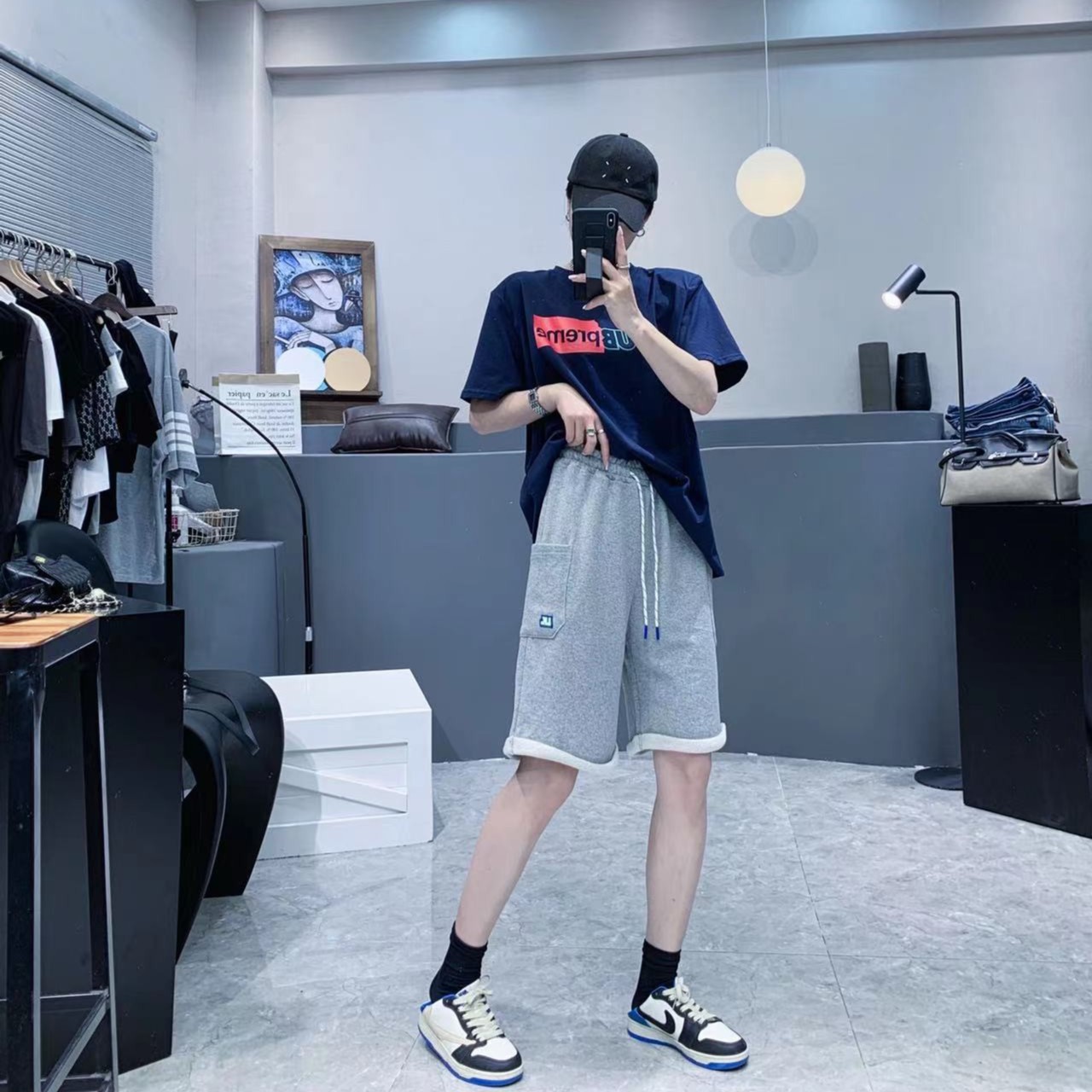 卷边短裤男女情侣款韩版大码宽松休闲时尚爆款贴标夏季新品福利