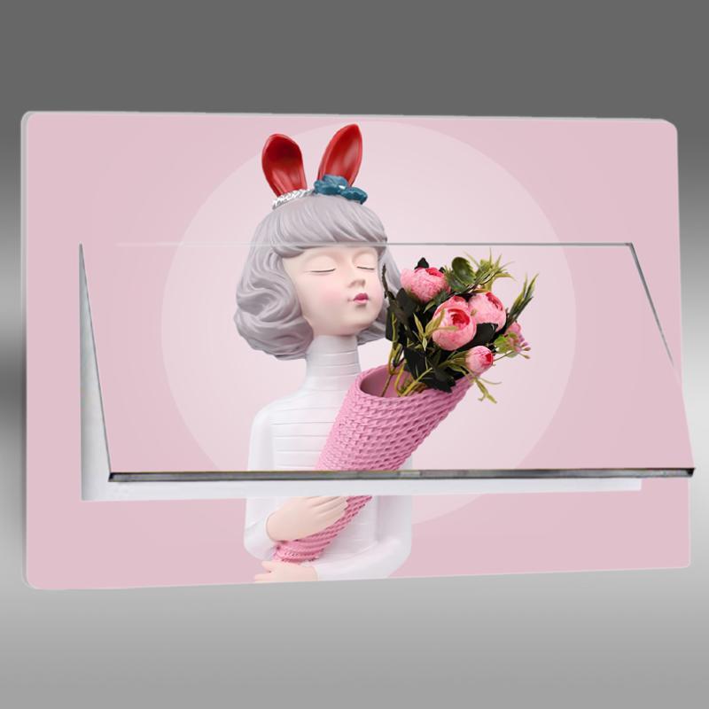 电表箱贴纸北欧3D少女配电箱集线盒贴开关贴防水自粘画墙贴dt230