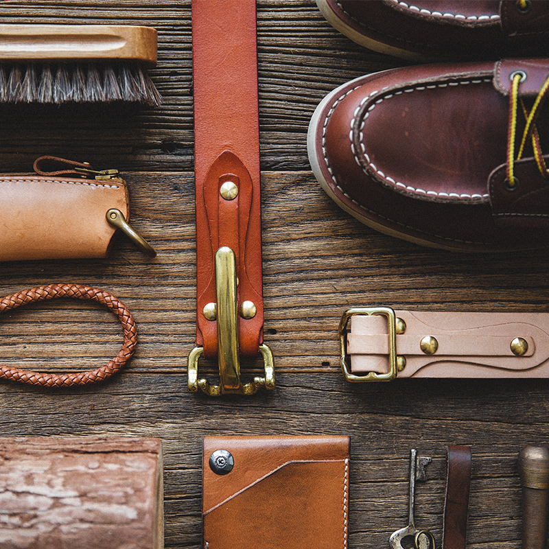 马登工装 vintage利特尔顿骑兵腰带头层牛皮黄铜扣复古真皮皮带男