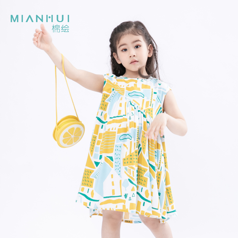 女童夏款印花梭织连衣裙3022020