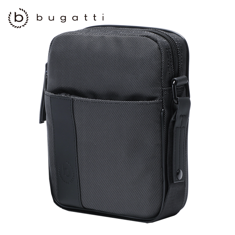 bugatti 男士新款休闲单肩包职场商务斜跨包轻便经典单肩斜跨背包