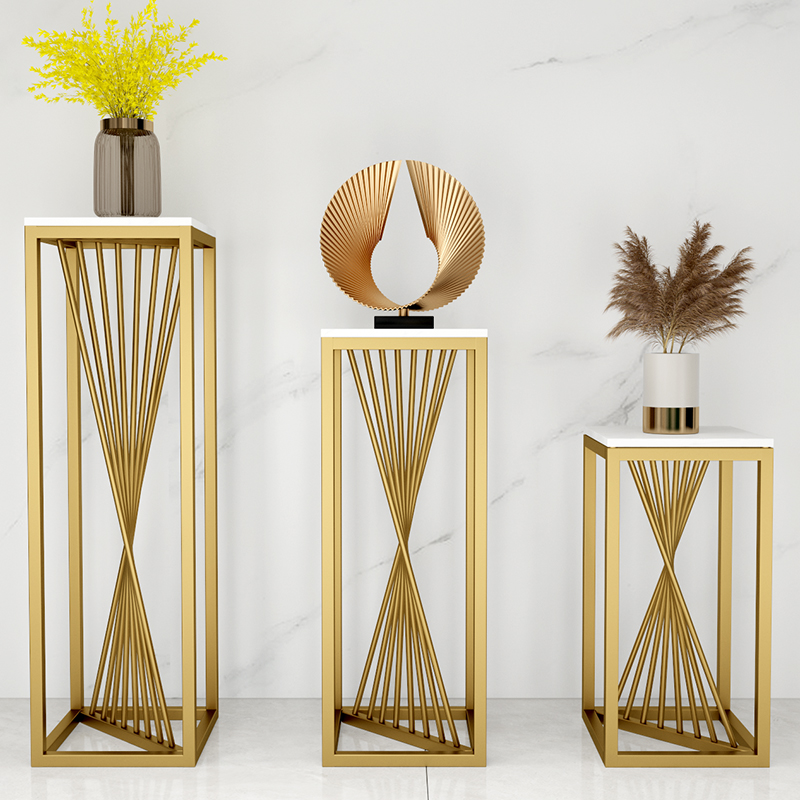 港式装饰架客厅花架落地简约现代展示摆件架轻奢花瓶架铁艺置物架