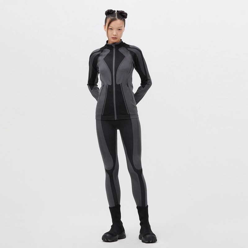 UPON PRO 拼接修身弹力针织健身瑜伽夹克运动外套女U1BW34511