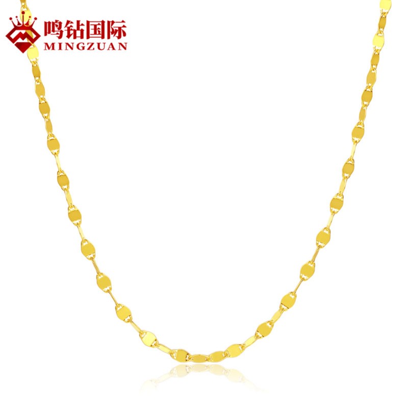 【晓蕾专享】足金999 5G椭圆瓦片片项链 50cm ZBHJX009