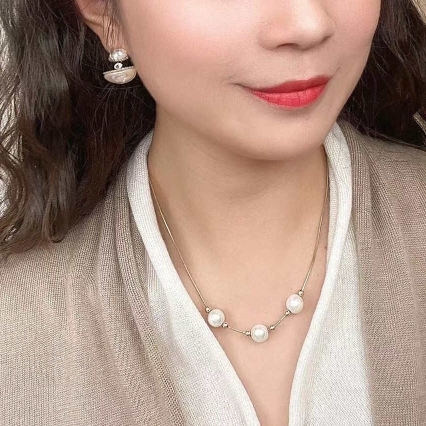 合金仿珍珠吊坠 合金仿珍珠吊坠 时尚三珠百搭项坠GT7887