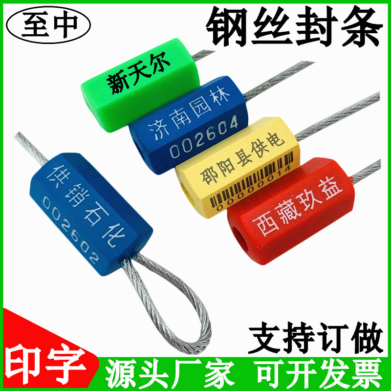 钢丝封条抽紧式钢丝封一次性六角电表铅封物流防盗锁扣封签施封锁
