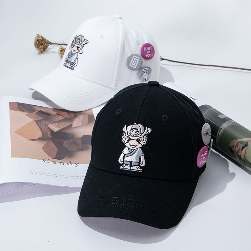 capglobal冠戒高品质棒球帽男春夏运动户外大头白色鸭舌帽带徽章