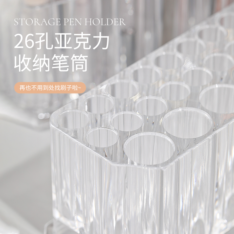 光疗笔帽平圆头雕花拉线笔笔毛金属保护盖高档亚克力美甲笔筒笔架
