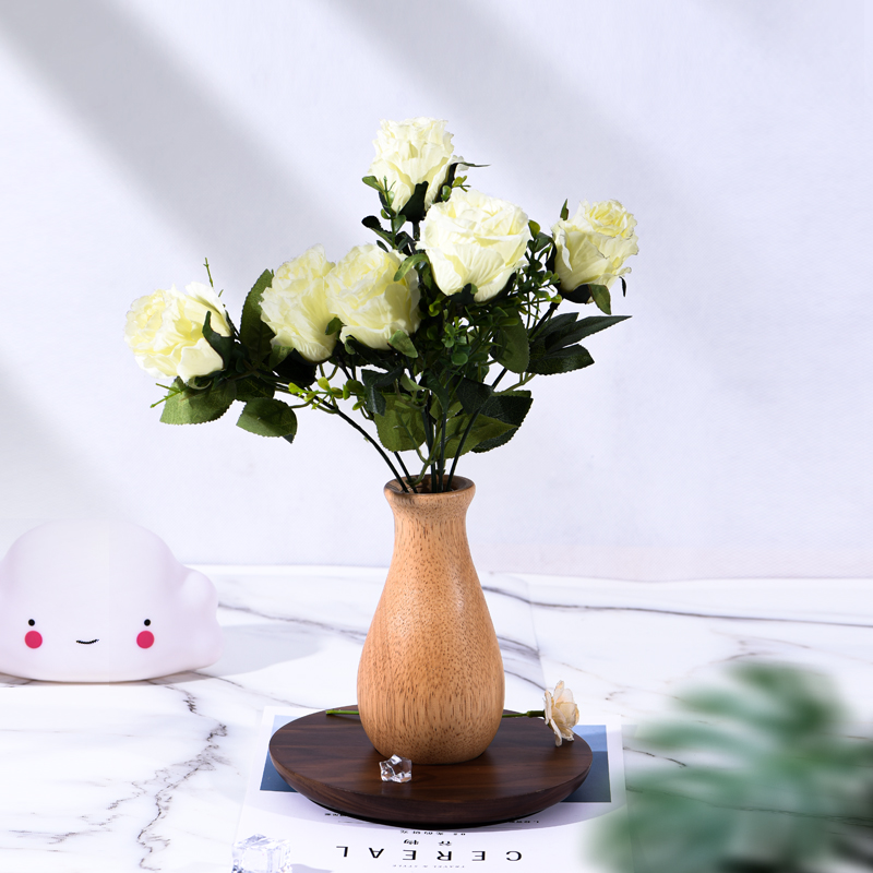 创意实木网红鲜花花瓶摆件插花干花客厅简约家居精致饰品节日礼物