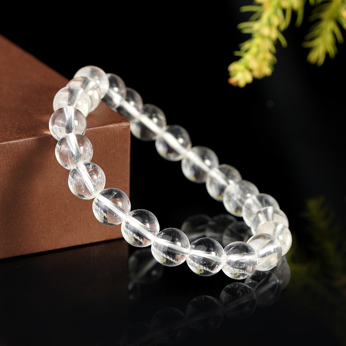 白水晶简约透明精美单圈素圈百搭手串珠