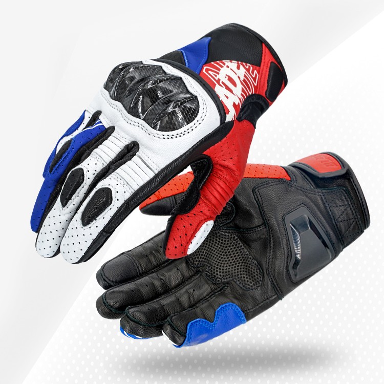 风和自由 风锐 春夏秋全皮打孔摩托车骑行手套外缝线碳纤维
