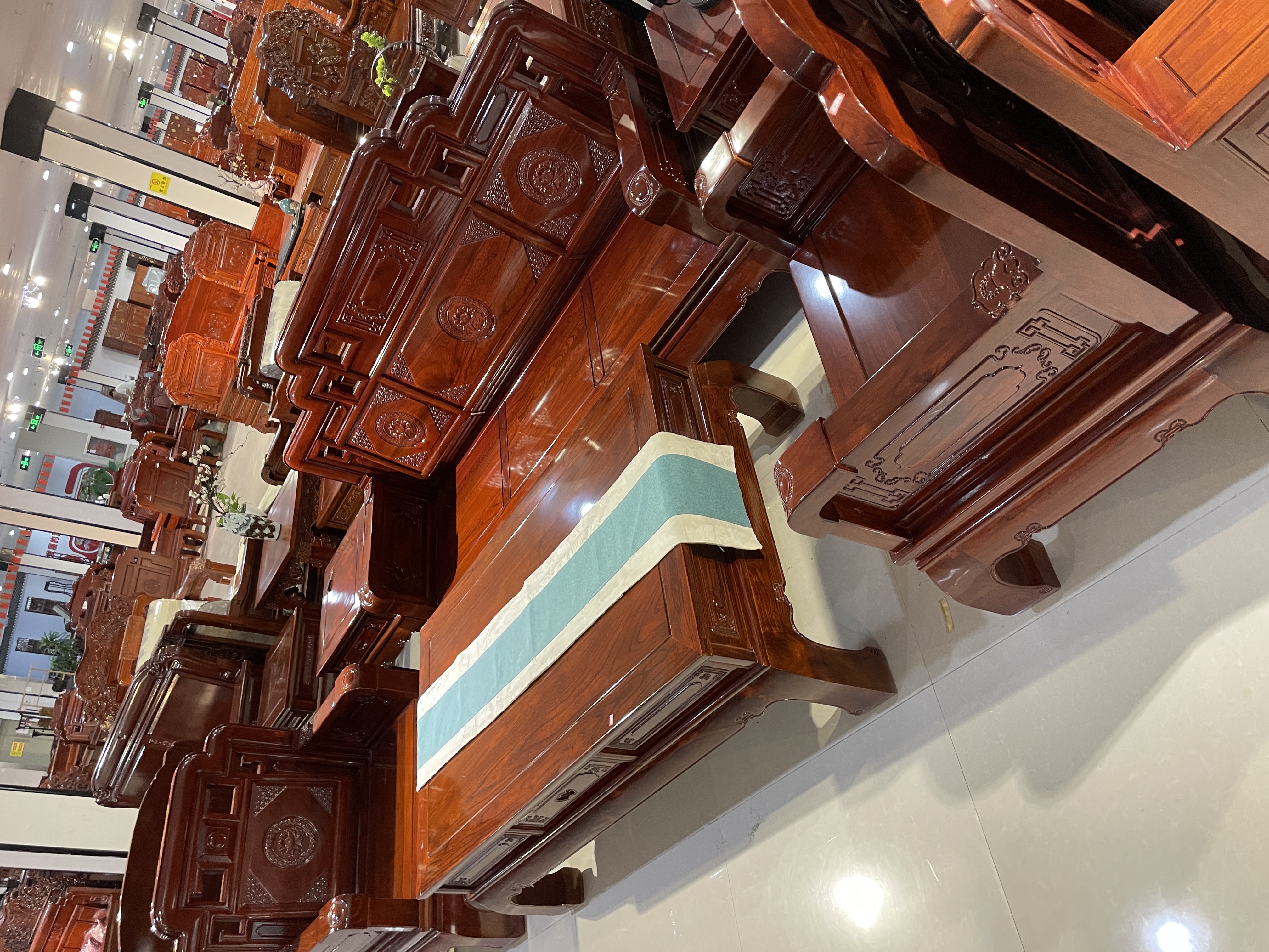 北方榆木国色天香沙发六件套