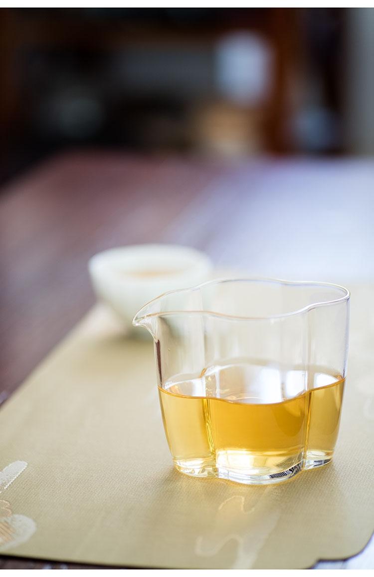功夫道云朵玻璃公道杯耐热高硼硅功夫茶茶海复古海棠分茶器匀杯