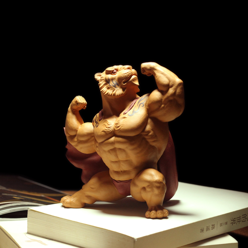 御青堂宜兴杨湛紫砂全手工茶玩茶宠老虎 精品雕塑摆件虎虎生威