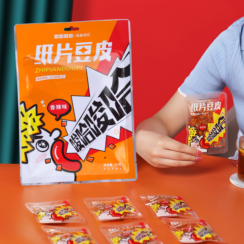 【主播福利】原本记忆手撕豆干油炸辣片儿时怀旧辣千张豆腐皮96g