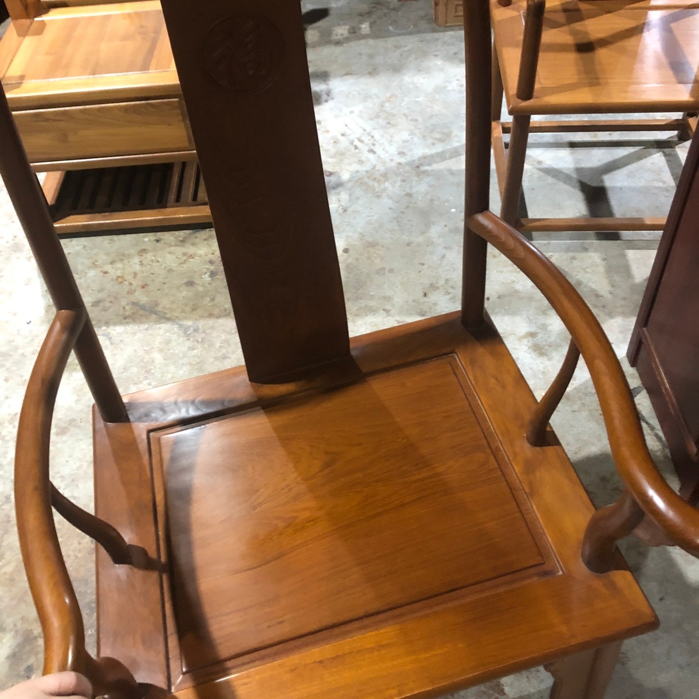 缅柚原木实木家用办公用实用官帽椅