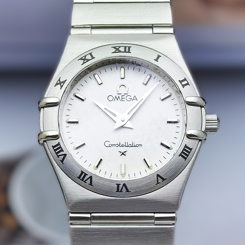 95新 Omega/欧米茄 星座/石英/表径25.5mm女表/经典白盘中古名表