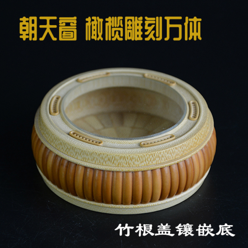 橄榄雕刻朝天窗竹蛉金钟万体竹根口盖活体鸣虫虫具