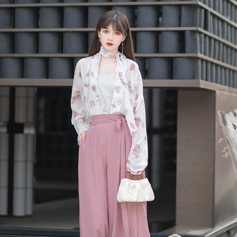 池夏：浪漫又自由 三色宋制短衫宋裤 原创改良汉服女夏季印花日常