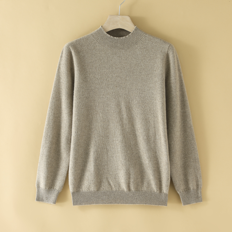 【羊羔绒】纯色半高领羊绒衫常规女休闲针织宽松羊绒衫上衣8004