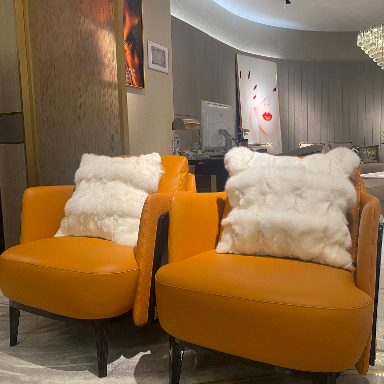 埃及东方&长毛绒狐狸毛抱枕靠枕