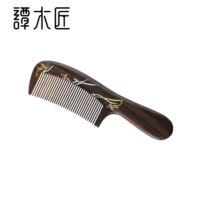 谭木匠礼盒款自在锦鲤天然木梳子女士专用便携呵护头皮母亲节礼物