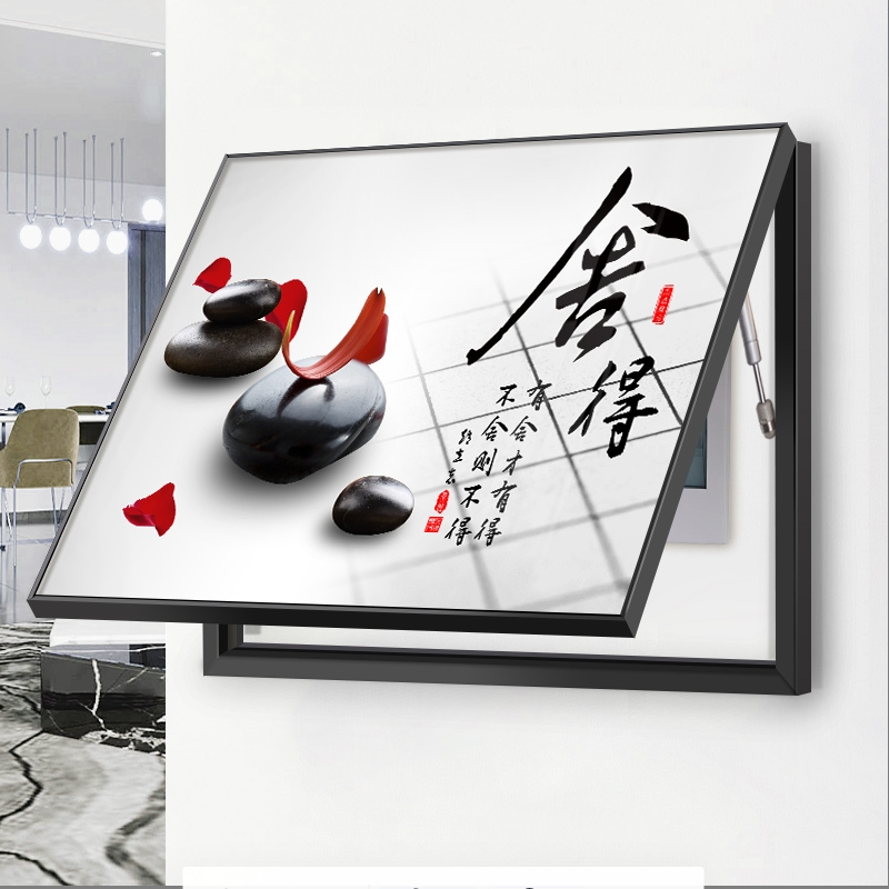50*60横版【液压快递上掀电表箱画】奢华电闸盒装饰画简约铝合金